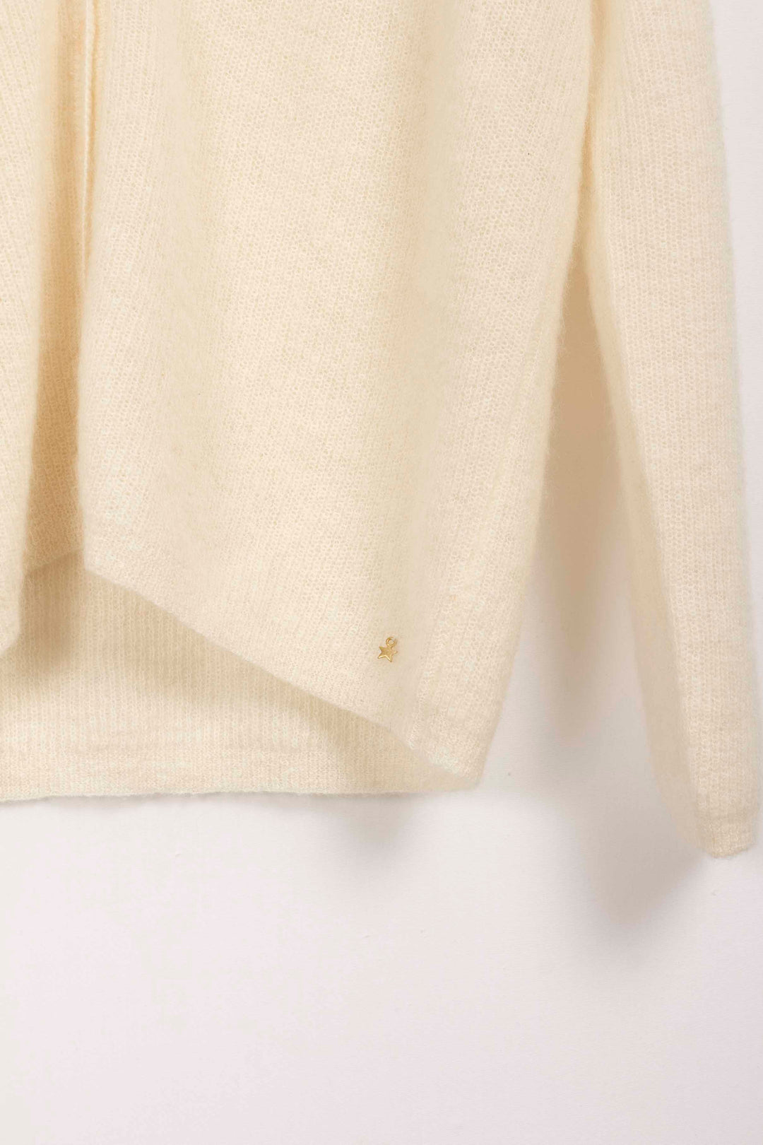 Cream plain long-sleeved cardigan Des petits Hauts - T1