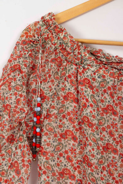 Robe à motif floral rouge The Kooples - T1