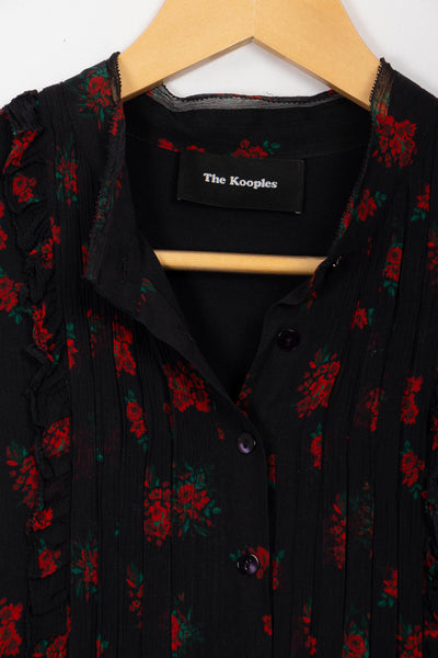 Robe noir à fleurs rouges The Kooples - T2