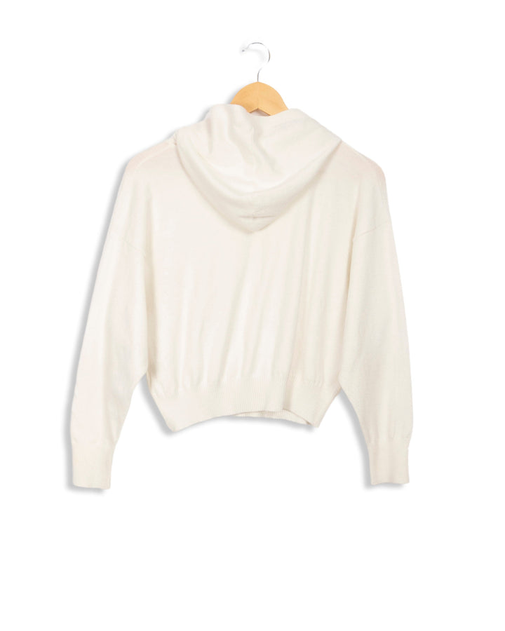 Laura Laval white hooded sweater - S