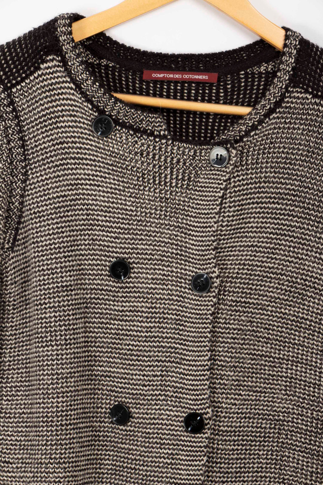 Comptoir des Cotonniers gray double-breasted cardigan - S