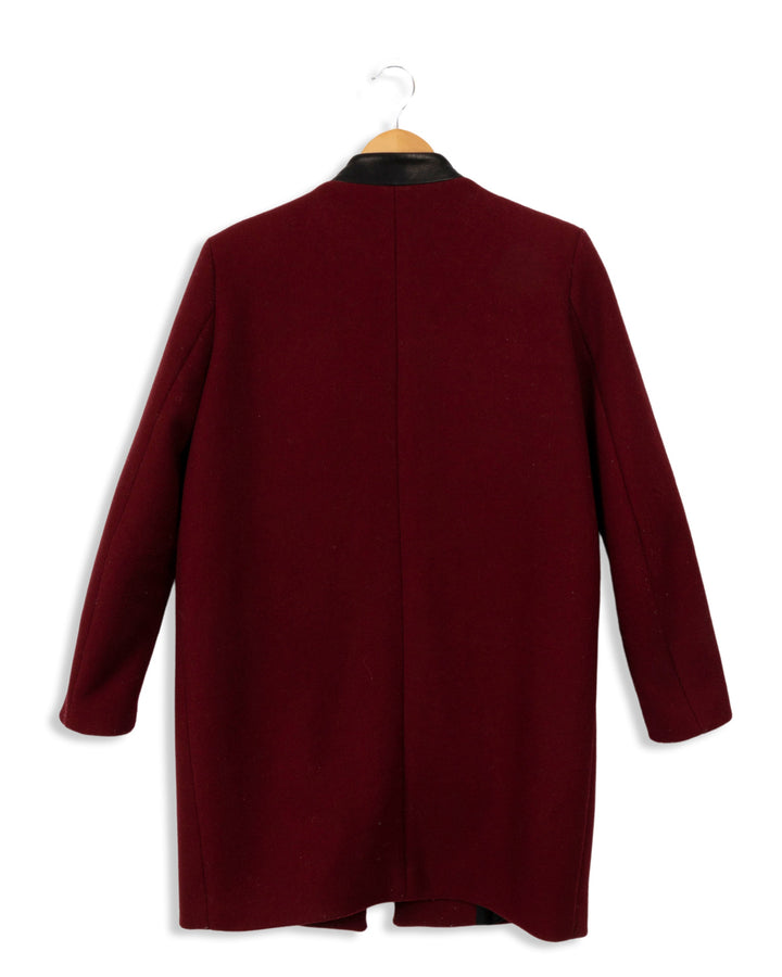Sandro burgundy wool coat - 40