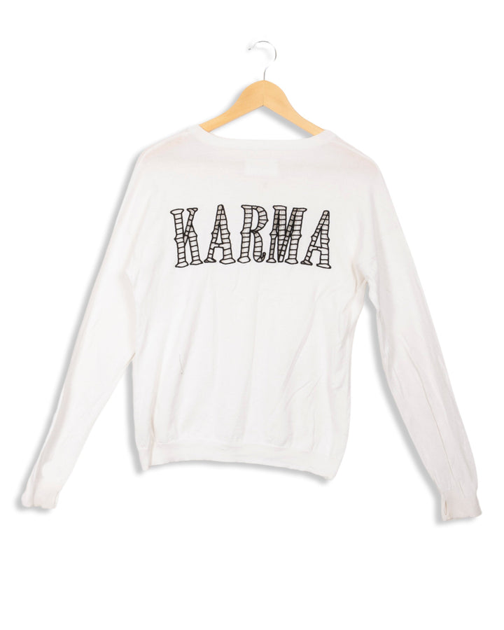 Zadig&amp;Voltaire white Karma round neck sweater - S