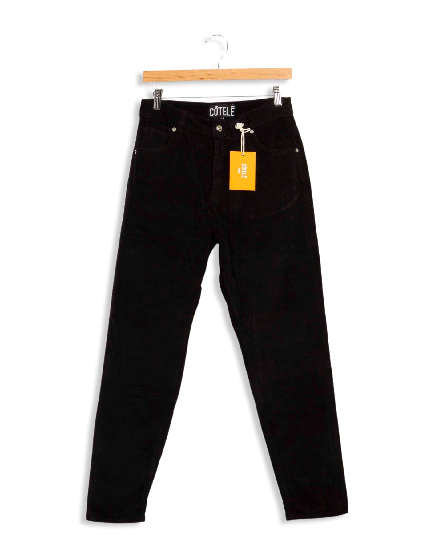 Pantalon Mom Noir Côtelé Paris - 38