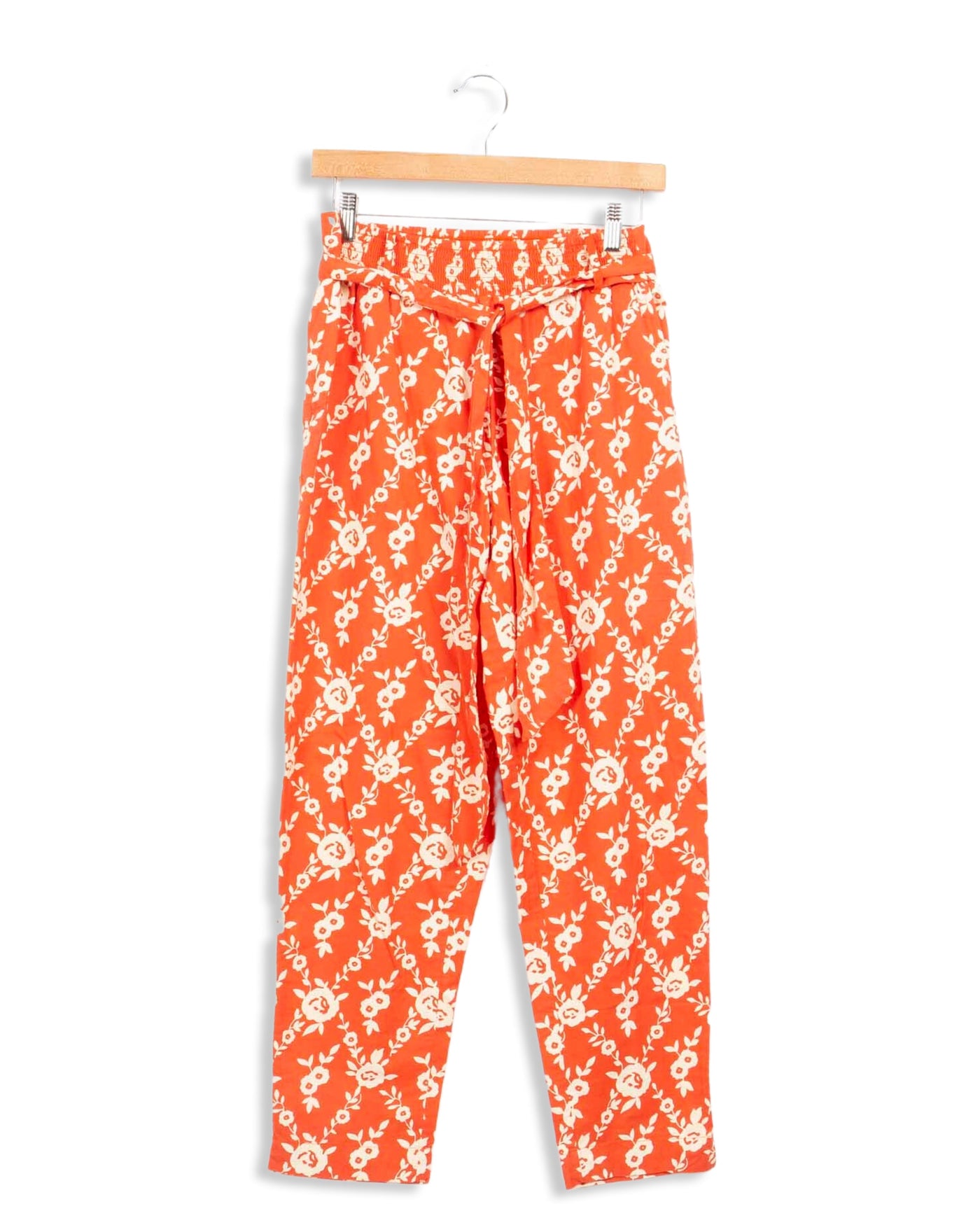 Pantalon orange à fleur blanches Petite Mendigote - 38