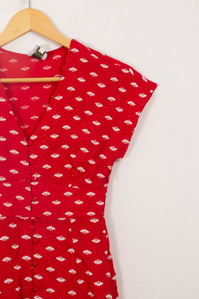 Robe rouge à fleurs Petite Mendigote - XS