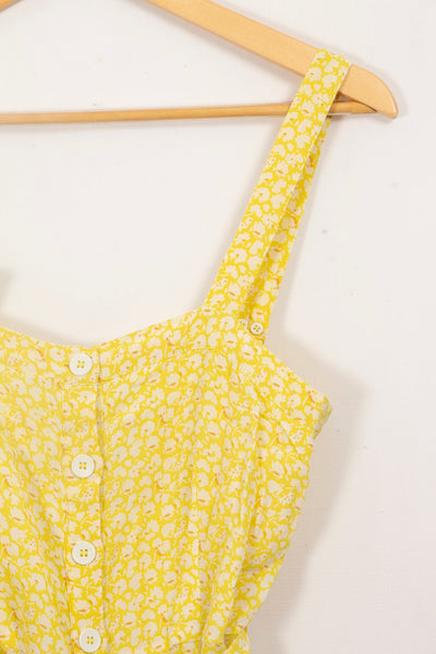 Robe jaune à fleurs Petite Mendigote - S