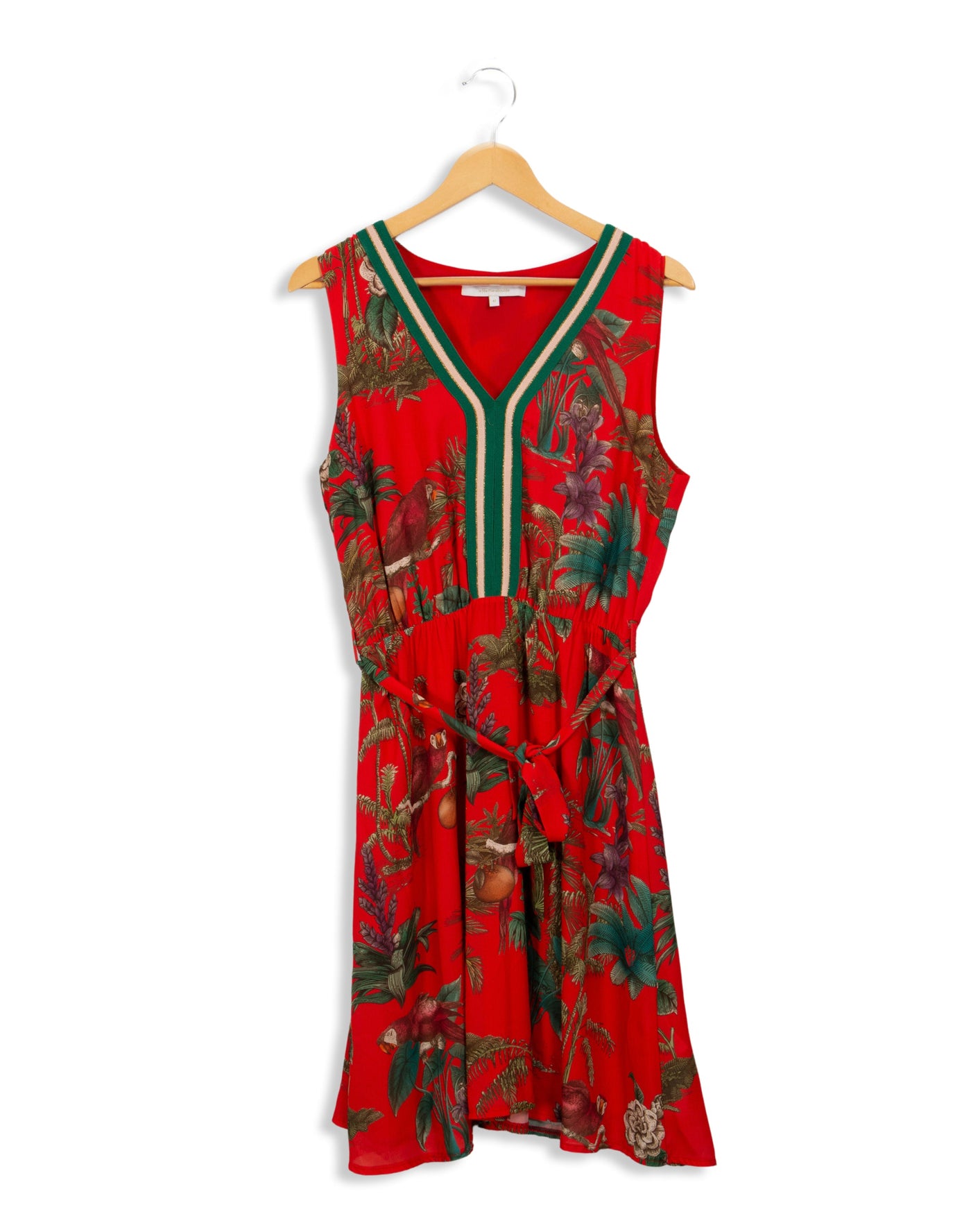 Robe rouge à motifs de fleurs La Fée Maraboutée - 42