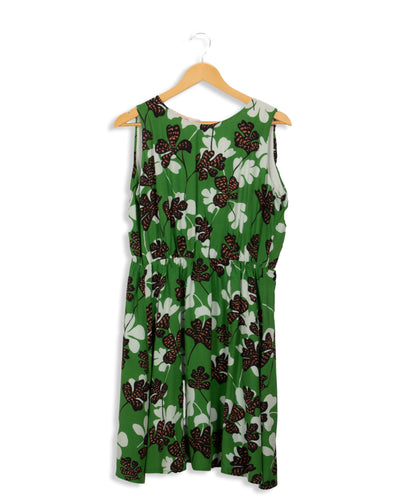 Robe verte à motifs de fleurs La Fée Maraboutée - 40