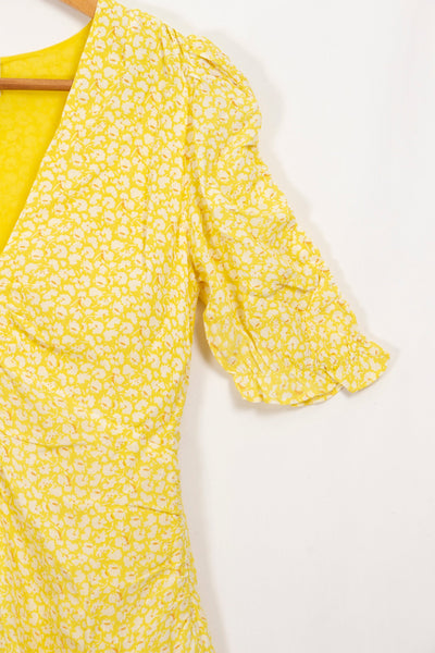 Robe jaune à des motifs Petite Mendigote - S