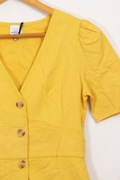 Yellow dress with buttonhole Petite Mendigote - S