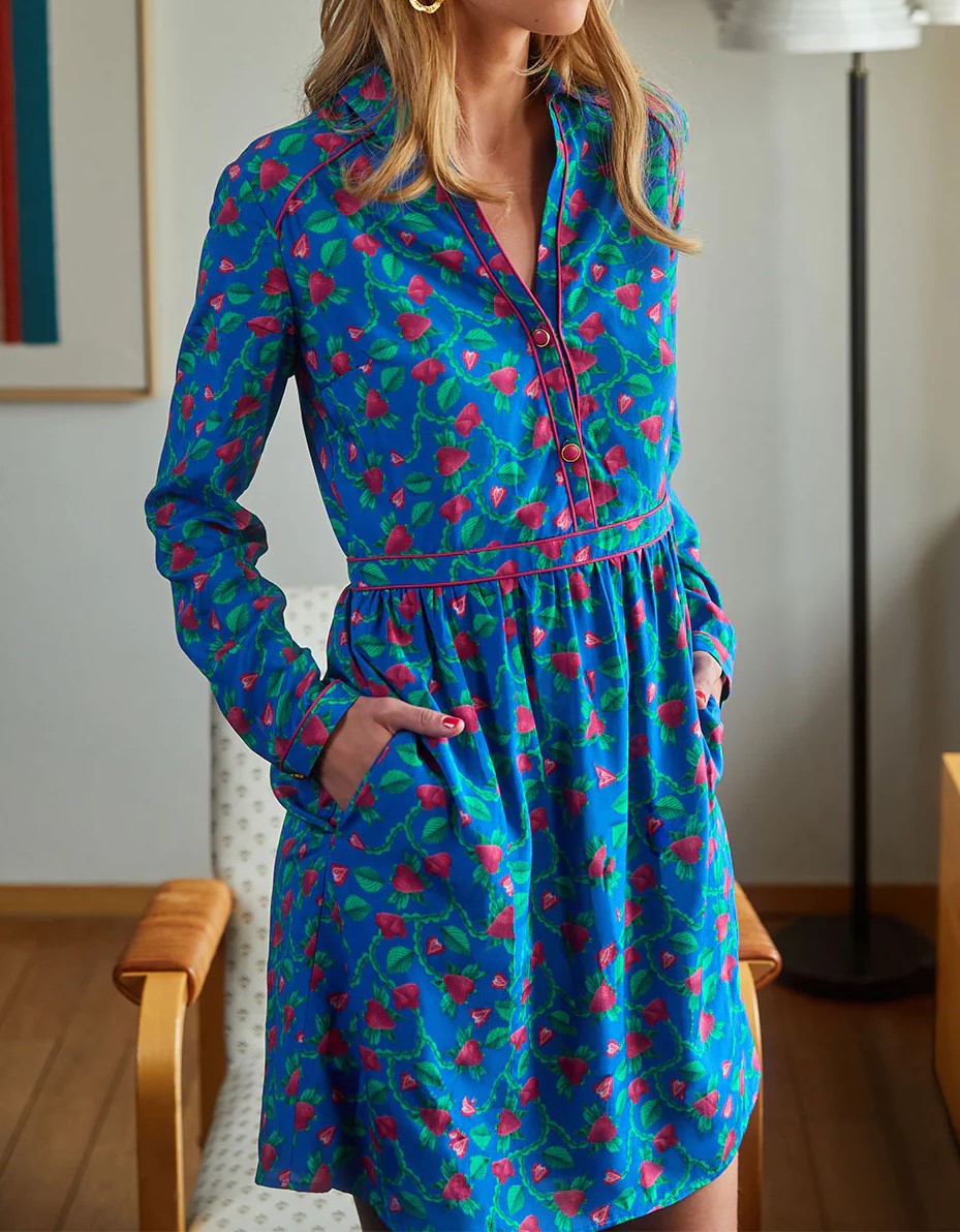 Robe Splendide Fraises Volantes Bleu Soi Paris - 34