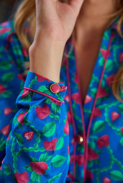 Robe Splendide Fraises Volantes Bleu Soi Paris - 34