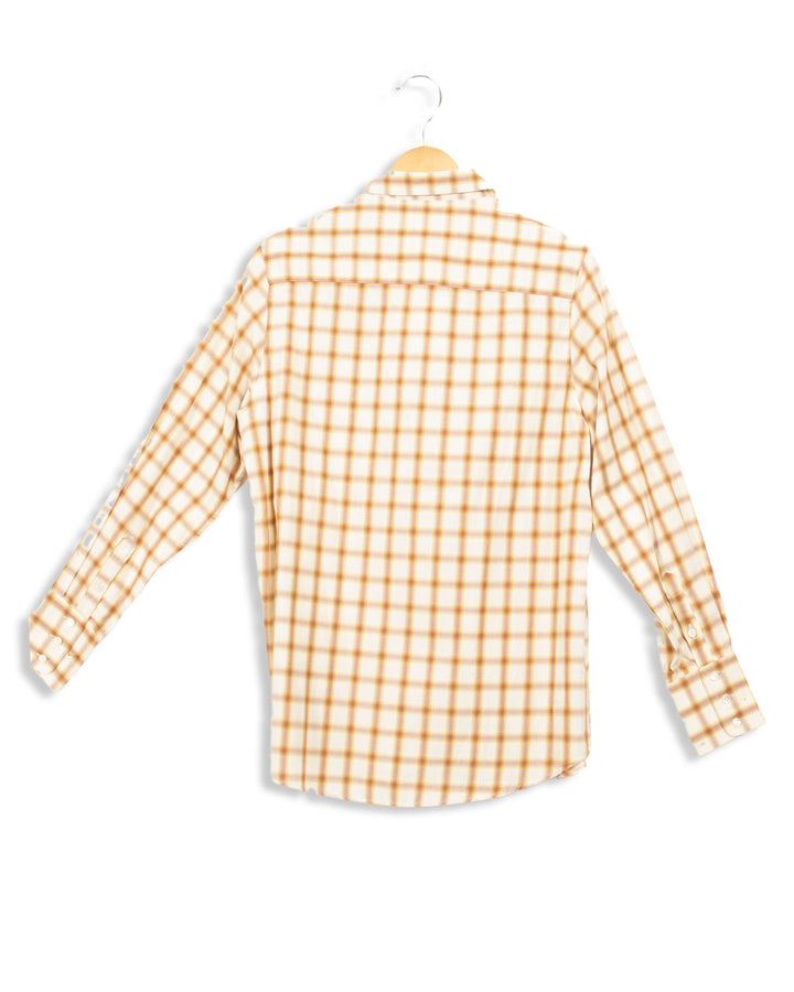 Beige shirt with brown checks - 36