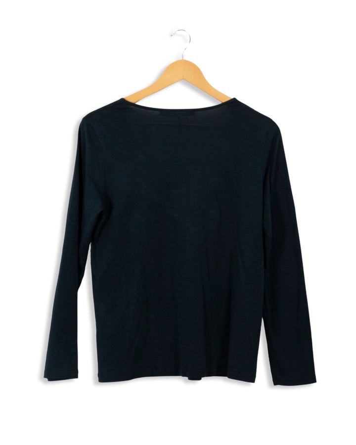 Dark blue long sleeve top - M