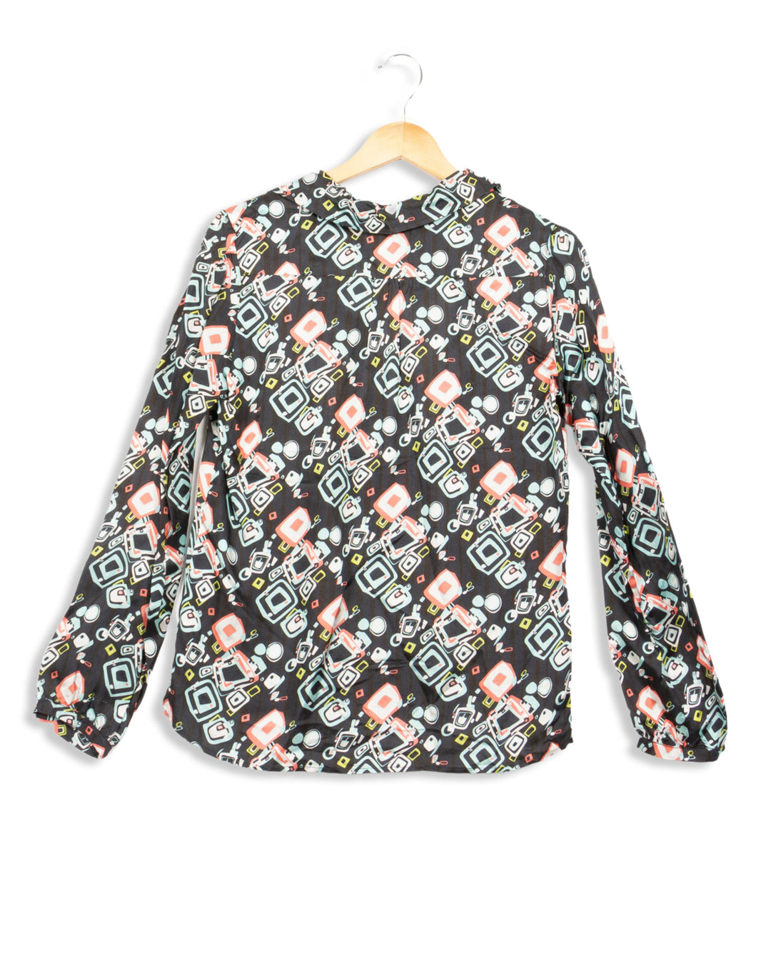 Black blouse with Multicolor patterns - 36
