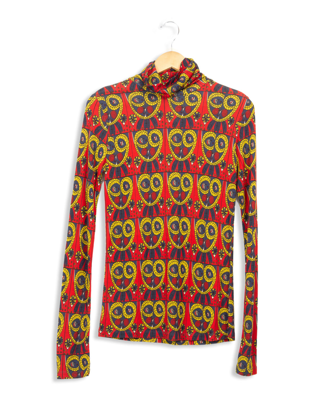 Multicolored patterned blouse with collar - S