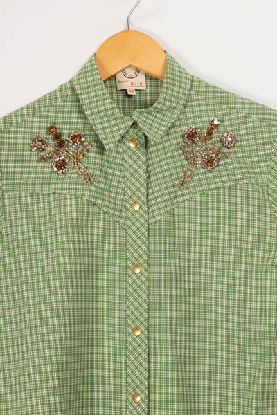 Chemise verte à carreaux - 38