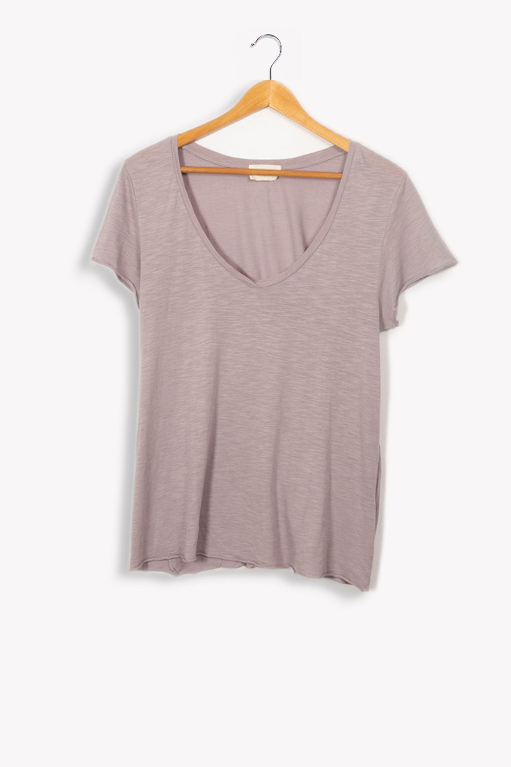 T-shirt Violet col V