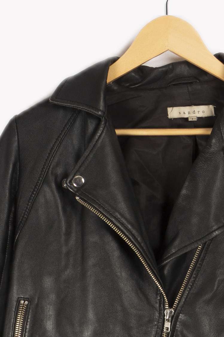 Black biker style jacket - L/40