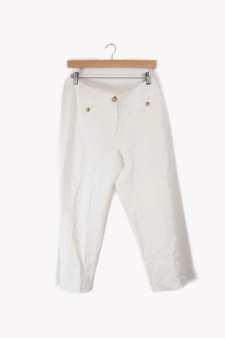 Pantalon blanc tissé