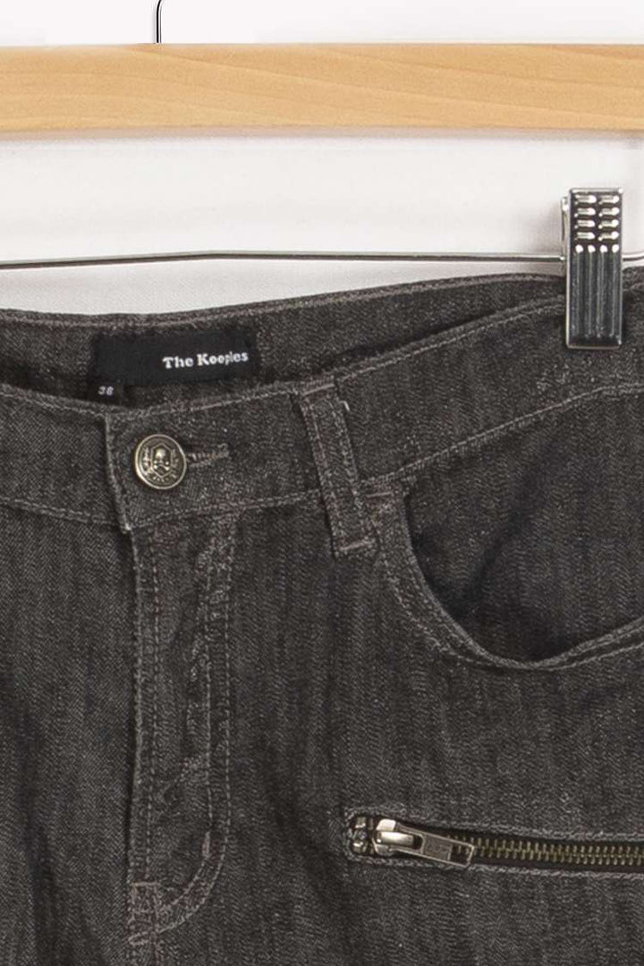 Schwarzer Jeans-Minirock – S/36