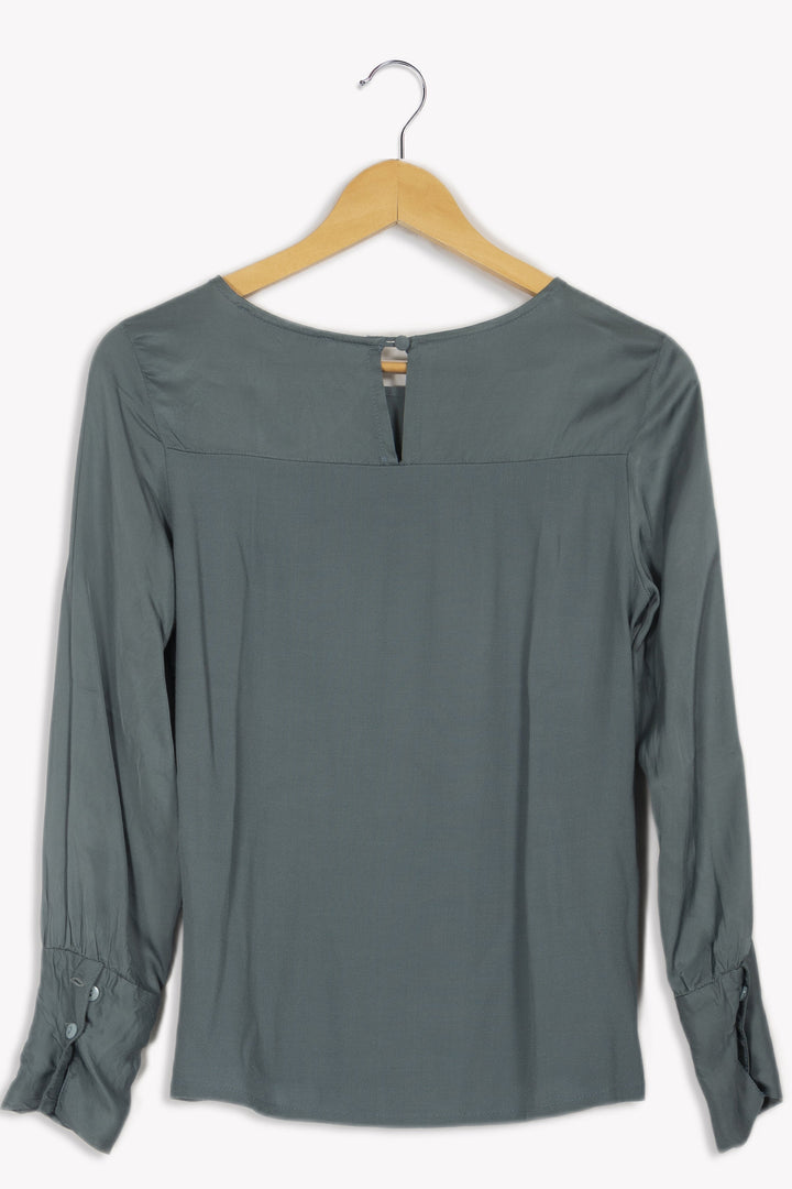 Blue long sleeve blouse - S/36
