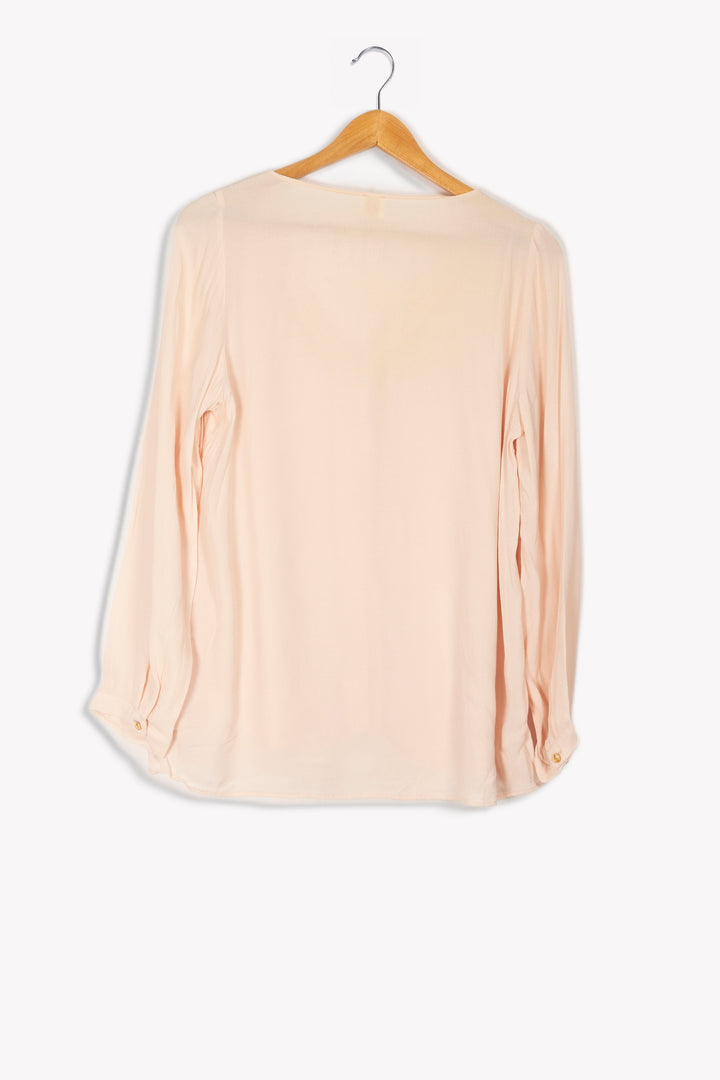 Rosa Bluse mit V-Ausschnitt