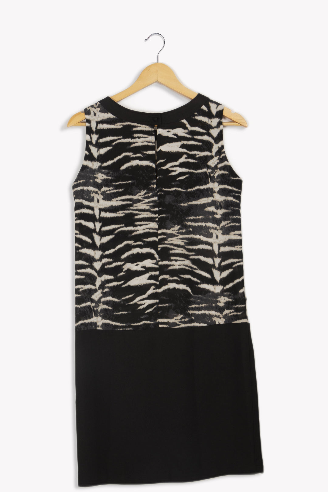 Ärmelloses Kleid mit Zebramuster – Größe 38