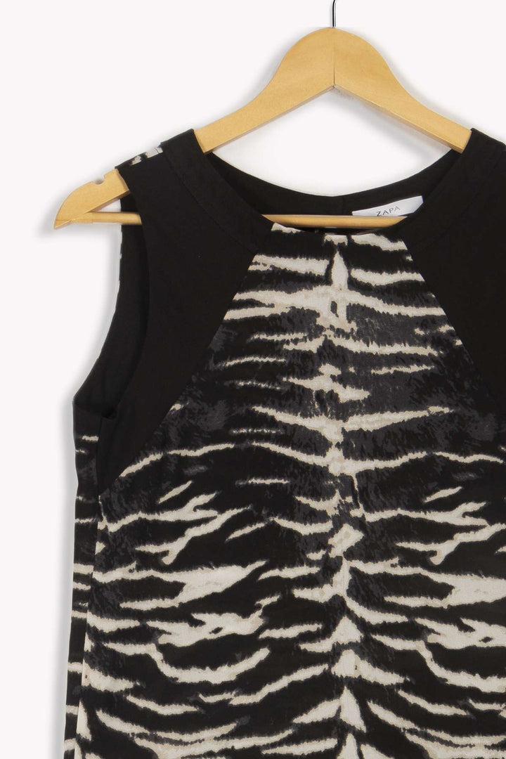Sleeveless zebra pattern dress - Size 38