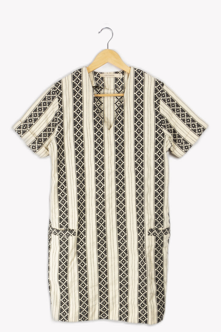 Beige patterned dress - 36