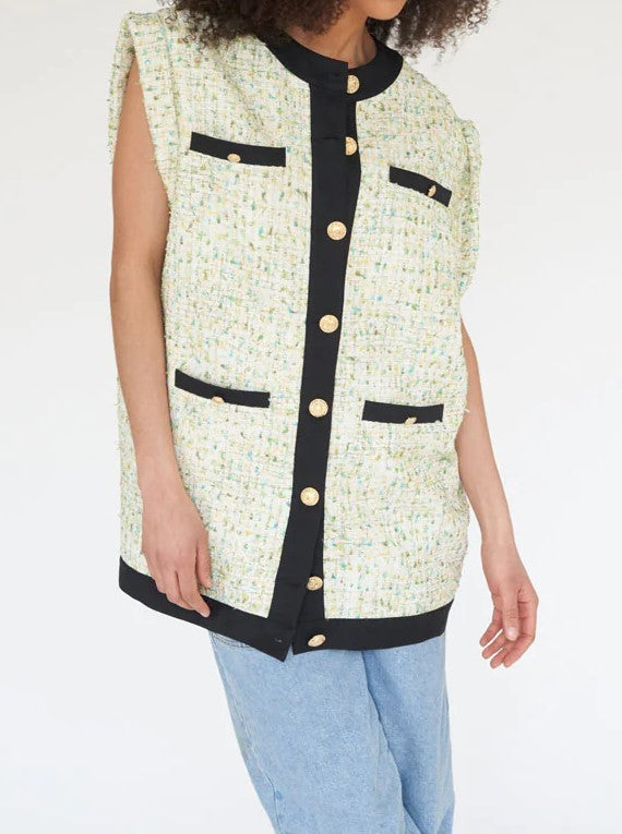 Bermau tweed sleeveless jacket - 40