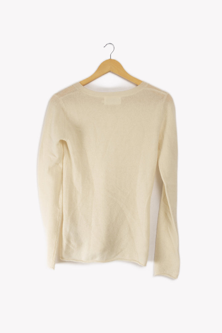 White Cashmere Sweater - 36