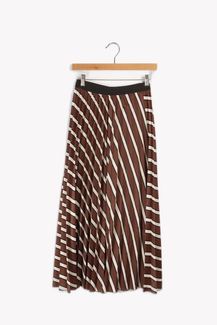 Long pleated striped skirt - S/36