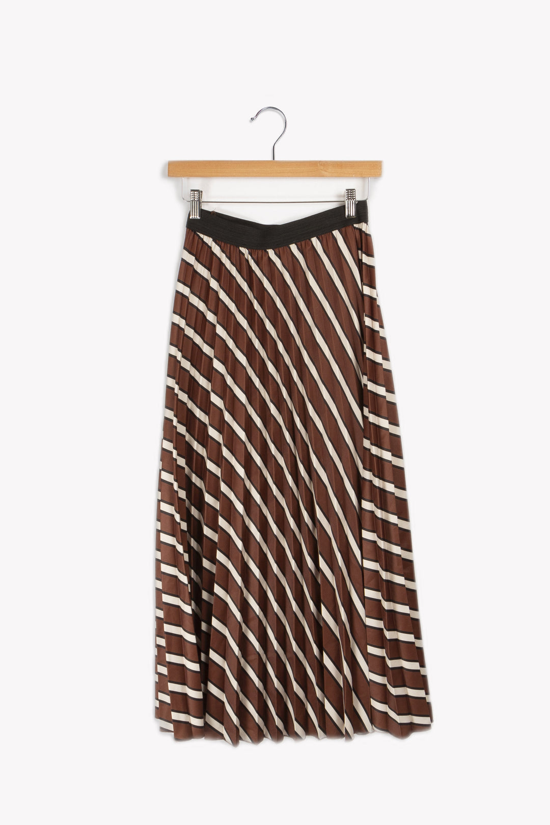 Long pleated striped skirt - S/36