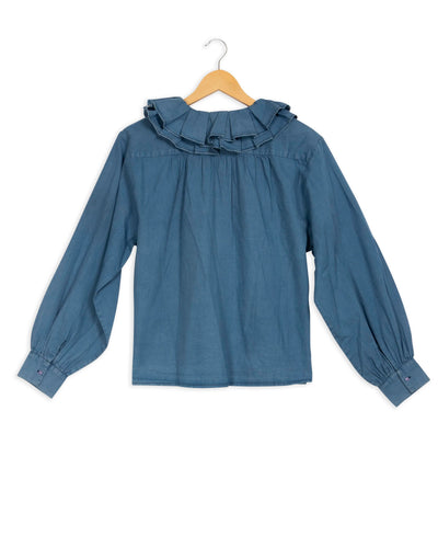 Blouse bleu jean - S