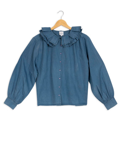 Blouse bleu jean - S