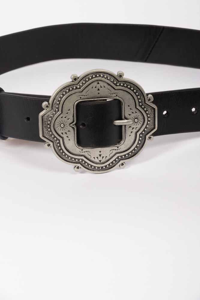 Black leather belt - Petite Mendigote - T1